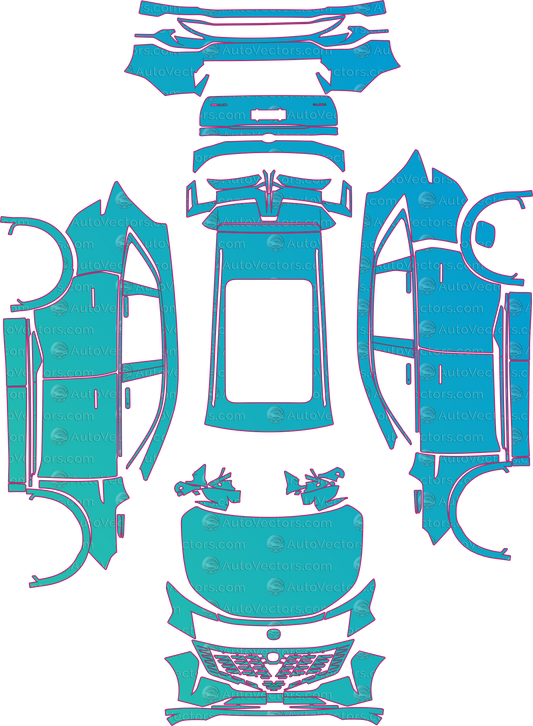 Changan CS75 Plus Base (From 2025) SUV pre-cut PPF pattern layout