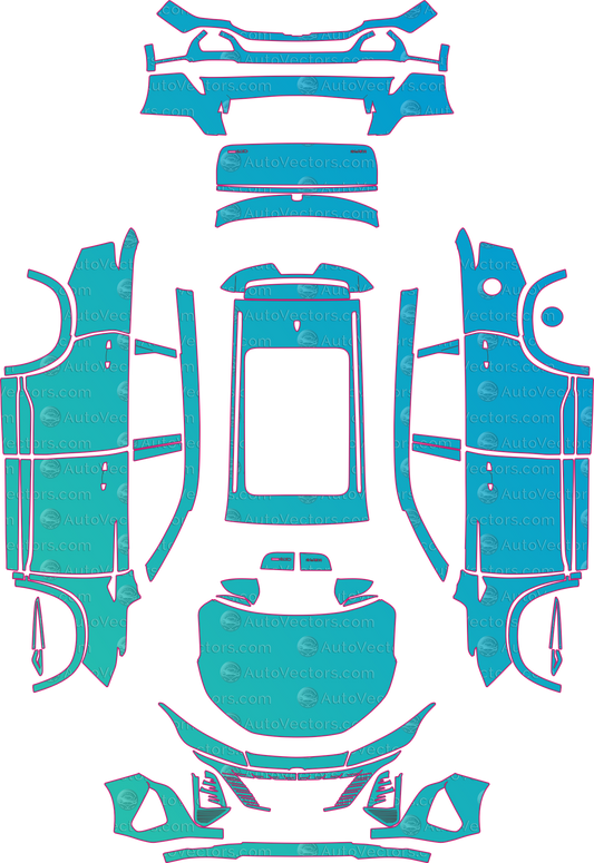 Changan CS75 Plus Champion Version (From 2026) SUV pre-cut PPF pattern layout
