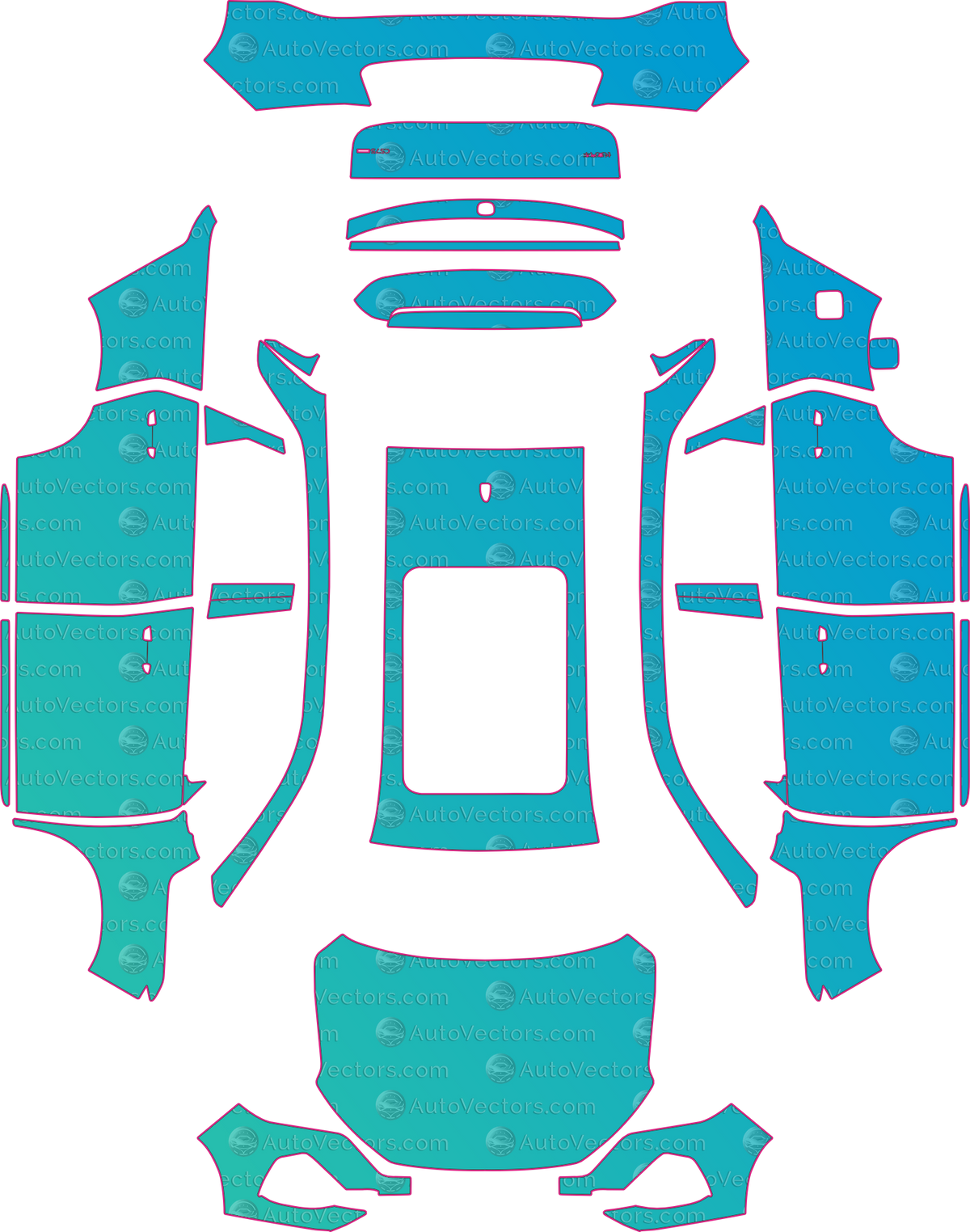 Changan CS75 Plus Pro Base (From 2026) SUV pre-cut PPF pattern layout
