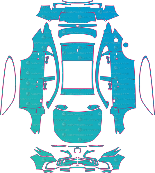 Changan CS85 Base (From 2022) Coupe pre-cut PPF pattern layout