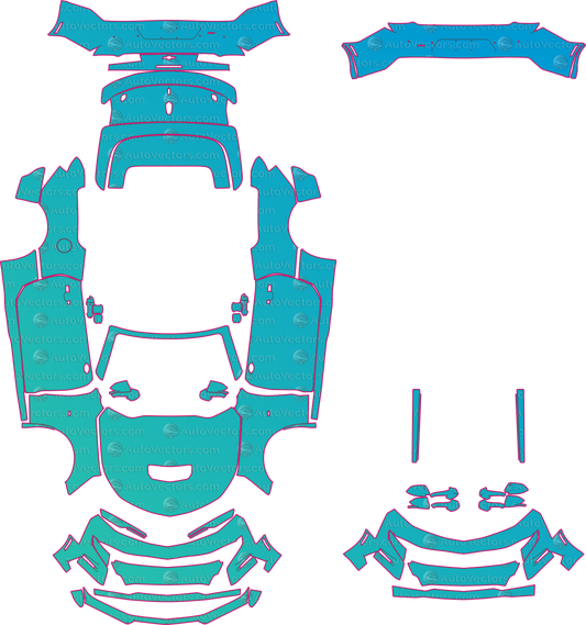 Chevrolet Camaro GM Alpha SS Facelift (2019–2024) Convertible Pre-Cut PPF Pattern Templates – pre-cut PPF pattern templates, digital download vector files (CDR, AI, PDF, DXF, SVG)