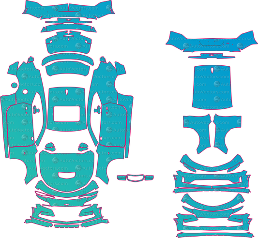Chevrolet Camaro GM Alpha SS Facelift (2019–2024) Coupe Pre-Cut PPF Pattern Templates – pre-cut PPF pattern templates, digital download vector files (CDR, AI, PDF, DXF, SVG)