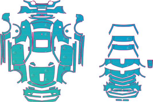 Chevrolet Camaro Z28 (From 2014) Coupe pre-cut PPF pattern layout