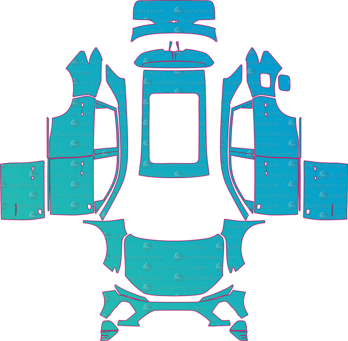 Chevrolet Captiva EV Base (From 2026) pre-cut PPF pattern layout