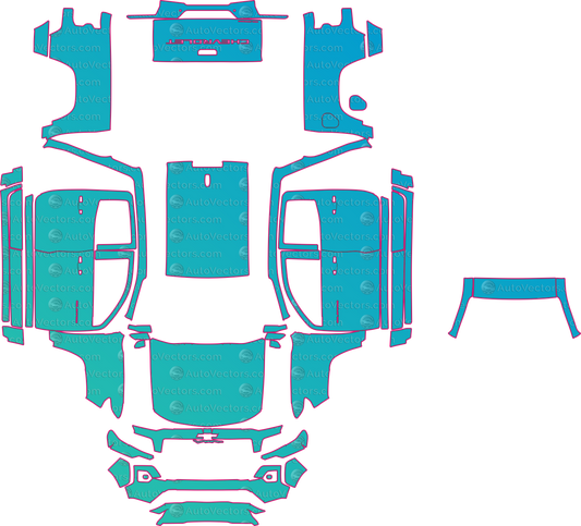 Chevrolet Colorado Z71 (From 2023) Pickup pre-cut PPF pattern layout