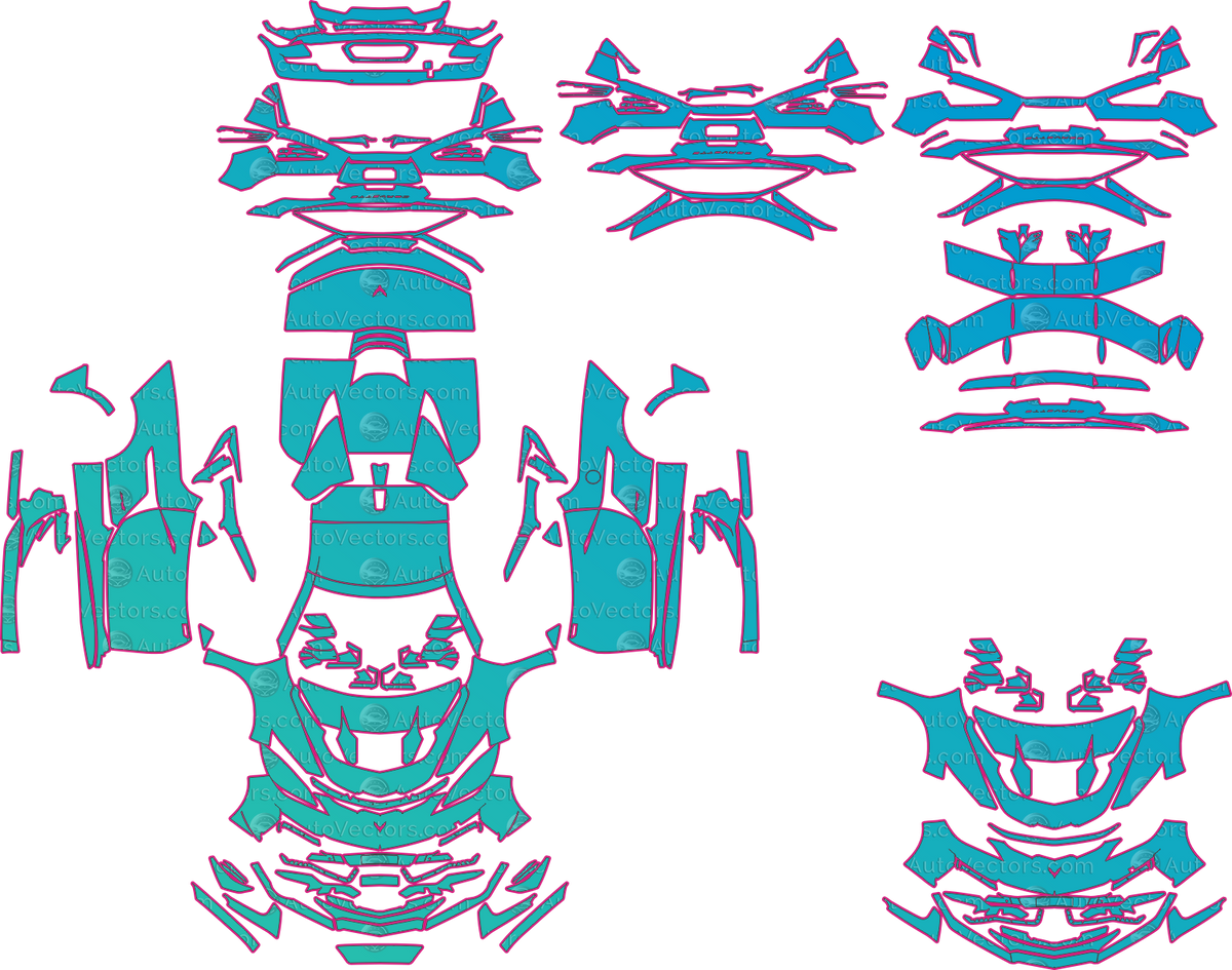Chevrolet Corvette C8 ZR1 C8 V2 (From 2026) Convertible – pre-cut PPF pattern templates, instant digital download vector cut files (CDR, AI, PDF, SVG)