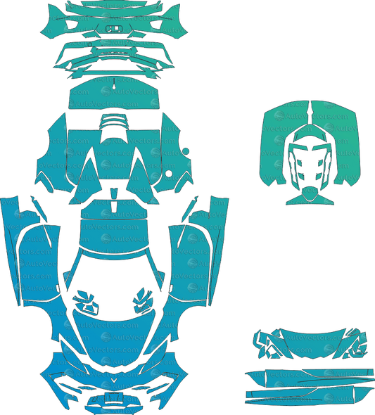 Chevrolet Corvette Stingray C8 (From 2020) Convertible Pre - Cut PPF Pattern Templates pre - cut PPF template digital file download