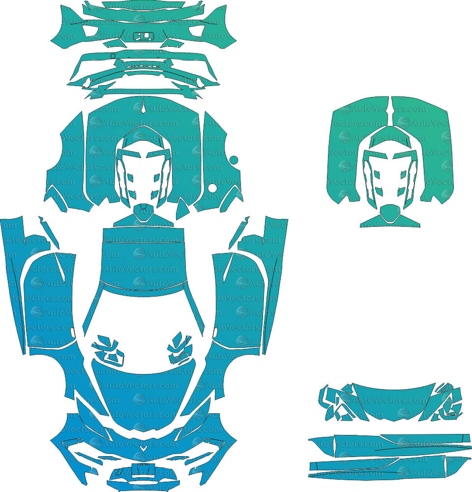 Chevrolet Corvette Stingray C8 (From 2020) Coupe Pre - Cut PPF Pattern Templates pre - cut PPF template digital file download