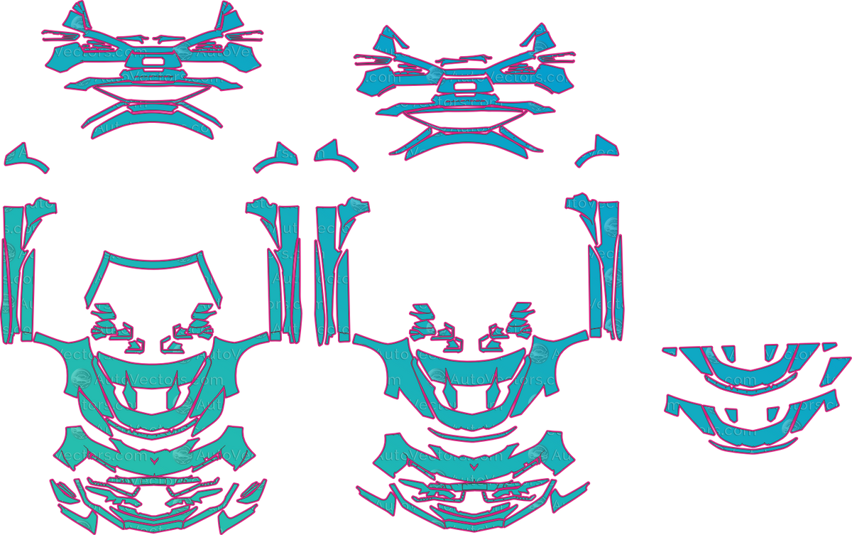 Chevrolet Corvette ZR1 X (From 2026) pre-cut PPF pattern layout