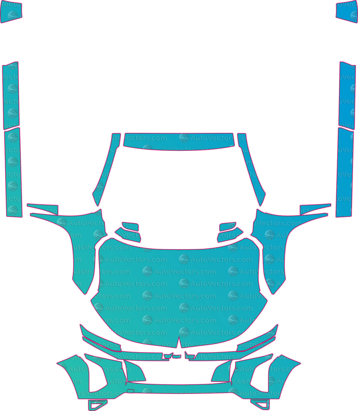 Chevrolet Equinox RS (From 2025) SUV pre-cut PPF pattern layout