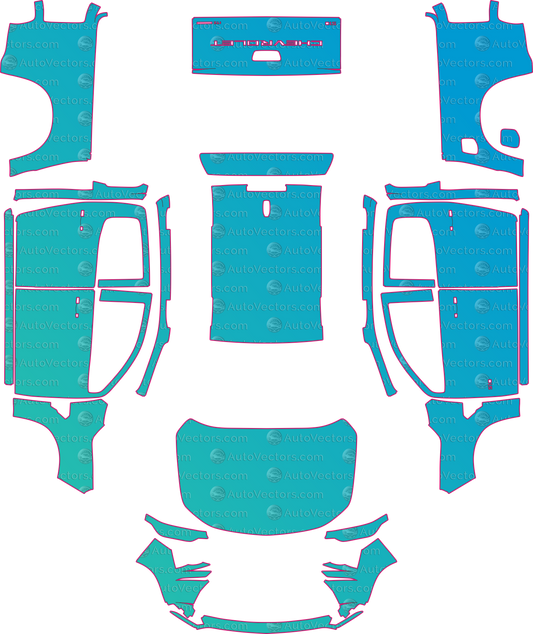 Chevrolet S-10 Base (From 2026) pre-cut PPF pattern layout