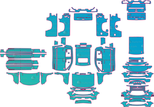 Chevrolet Silverado 1500 High Country (From 2023) Pickup Pre-Cut PPF Pattern Templates – pre-cut PPF pattern templates, digital download vector files (CDR, AI, PDF, DXF, SVG)