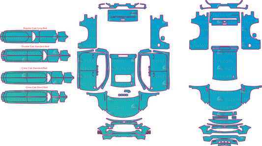 Chevrolet Silverado 1500 LT (From 2023) Pickup Pre-Cut PPF Pattern Templates – pre-cut PPF pattern templates, digital download vector files (CDR, AI, PDF, DXF, SVG)