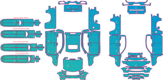 Chevrolet Silverado 1500 WT (From 2023) Pickup Pre-Cut PPF Pattern Templates – pre-cut PPF pattern templates, digital download vector files (CDR, AI, PDF, DXF, SVG)