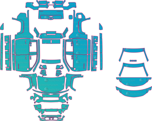 Chevrolet Silverado EV RST (From 2024) Pickup Pre-Cut PPF Pattern Templates – pre-cut PPF pattern templates, digital download vector files (CDR, AI, PDF, DXF, SVG)