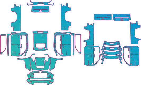 Chevrolet Silverado HD 2500 Custom (From 2025) Pickup pre-cut PPF pattern layout
