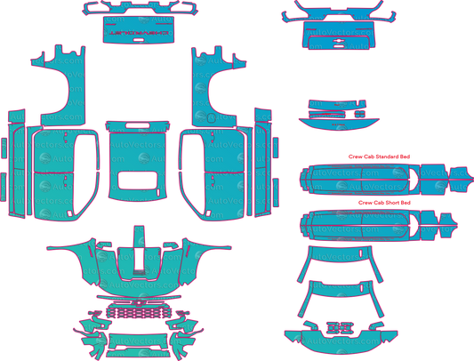 Chevrolet Silverado ZR2 (From 2022) Pickup Pre-Cut PPF Pattern Templates – pre-cut PPF pattern templates, digital download vector files (CDR, AI, PDF, DXF, SVG)