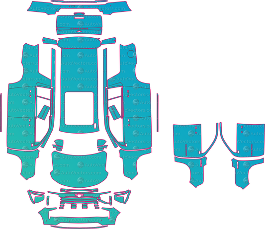 Chevrolet Suburban Base (From 2025) SUV pre-cut PPF pattern layout