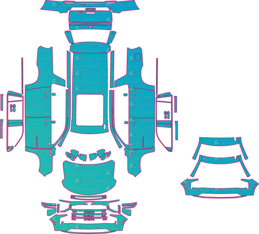 Chevrolet Suburban Premier (From 2025) SUV pre-cut PPF pattern layout