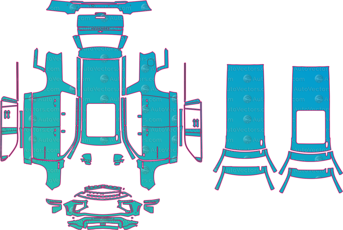Chevrolet Suburban Z71 (From 2025) SUV pre-cut PPF pattern layout