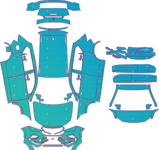 Cupra Ateca KH7 Facelift (From 2021) SUV Pre-Cut PPF Pattern Templates – pre-cut PPF pattern templates, digital download vector files (CDR, AI, PDF, DXF, SVG)