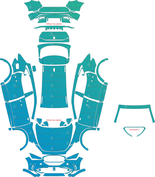 Cupra Formentor Base (From 2020) SUV pre-cut PPF vector template download