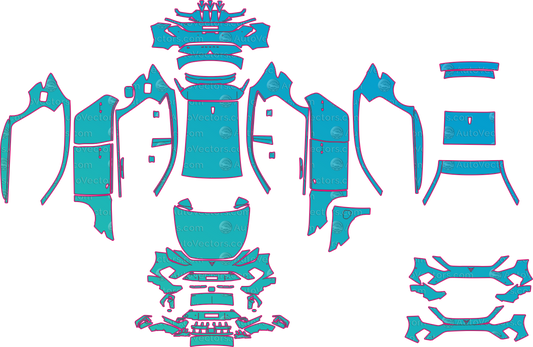 Cupra Leon KL Base (From 2025) hatchback Pre-Cut PPF Pattern Templates – pre-cut PPF pattern templates, digital download vector files (CDR, AI, PDF, DXF, SVG)