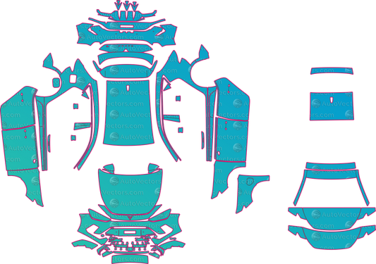 Cupra Leon KL VZ (From 2026) Hatchback Pre-Cut PPF Pattern Templates – pre-cut PPF pattern templates, digital download vector files (CDR, AI, PDF, DXF, SVG)