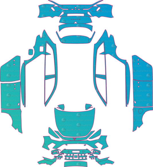 Cupra Leon VZ (From 2025) Wagon Pre-Cut PPF Pattern Templates – pre-cut PPF pattern templates, digital download vector files (CDR, AI, PDF, DXF, SVG)