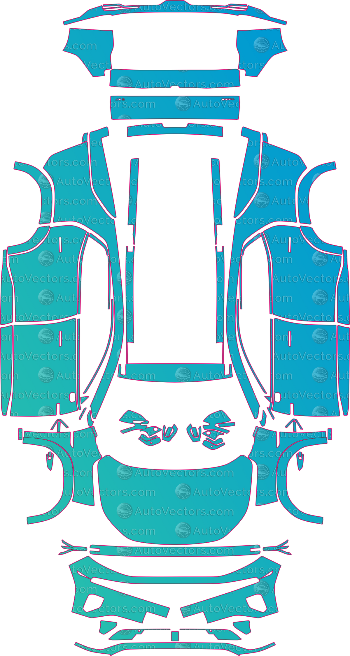Deepal E07 Base (From 2025) SUV – pre-cut PPF pattern templates, instant digital download vector cut files (CDR, AI, PDF, SVG)