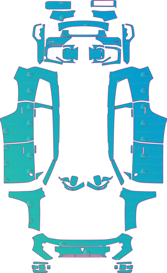 Deepal G318 Base (From 2025) SUV – pre-cut PPF pattern templates, instant digital download vector cut files (CDR, AI, PDF, SVG)