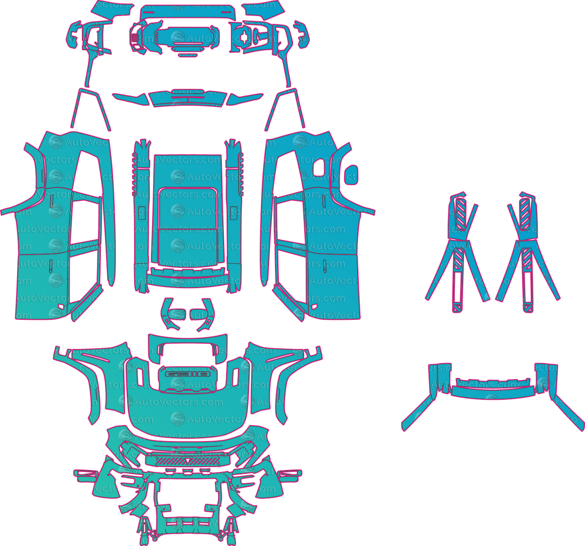 Deepal G318 Off-Road (From 2025) SUV – pre-cut PPF pattern templates, instant digital download vector cut files (CDR, AI, PDF, SVG)