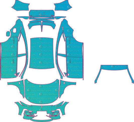 Deepal L07 Base (From 2023) Sedan – pre-cut PPF pattern templates, instant digital download vector cut files (CDR, AI, PDF, SVG)