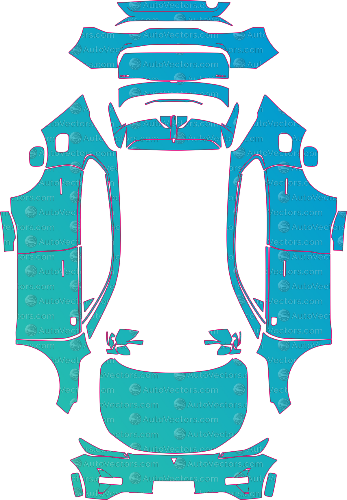 Deepal S05 Base (From 2025) SUV – pre-cut PPF pattern templates, instant digital download vector cut files (CDR, AI, PDF, SVG)