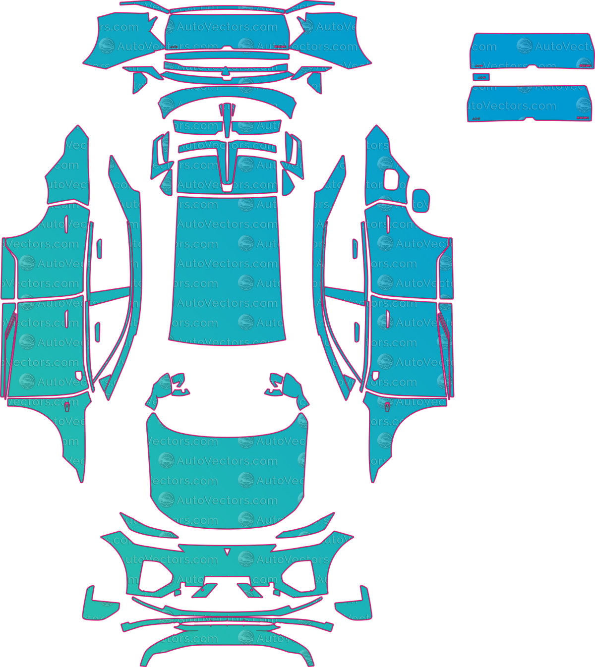 Deepal S07 Base (From 2026) SUV – pre-cut PPF pattern templates, instant digital download vector cut files (CDR, AI, PDF, SVG)