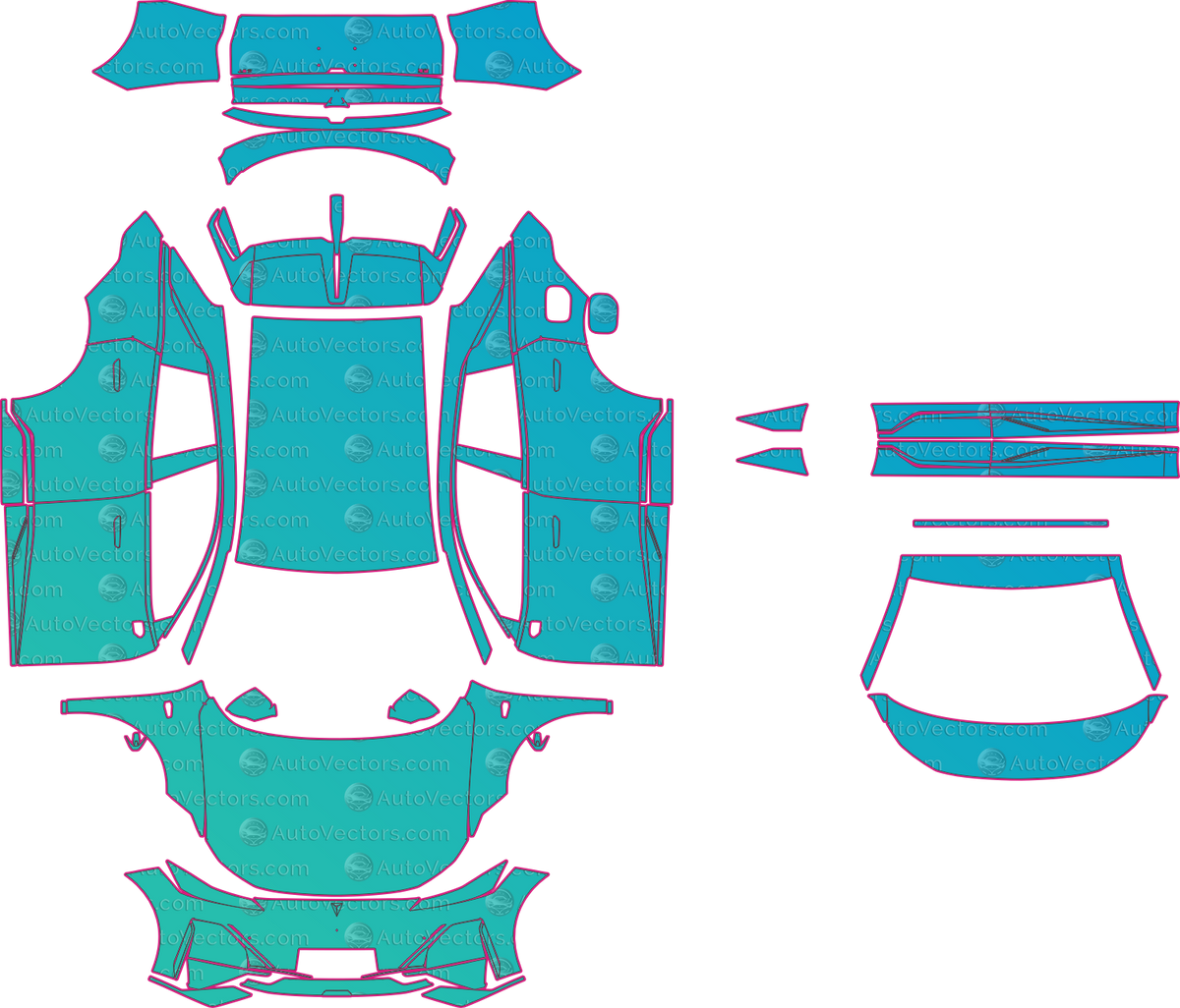 Deepal S07 EV-Base (From 2026) SUV – pre-cut PPF pattern templates, instant digital download vector cut files (CDR, AI, PDF, SVG)