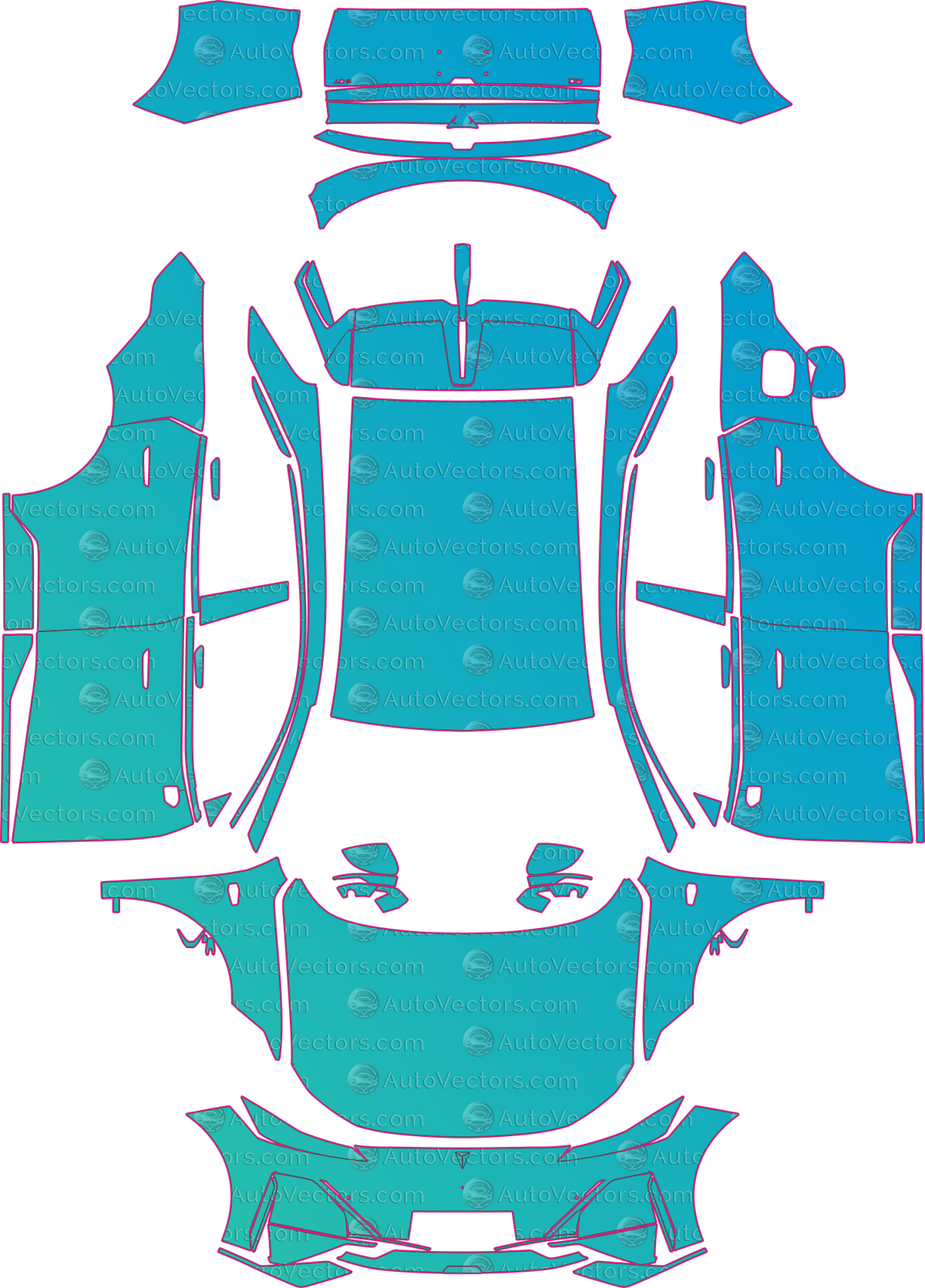 Deepal S7 Base (From 2023) SUV – pre-cut PPF pattern templates, instant digital download vector cut files (CDR, AI, PDF, SVG)
