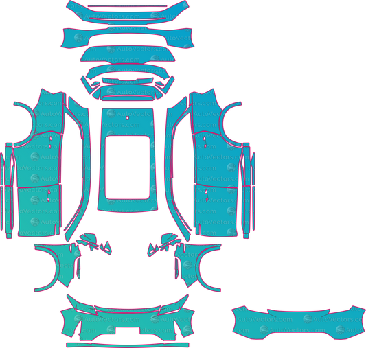 DFSK Fengon E5 Phev (From 2025) SUV pre-cut PPF pattern layout