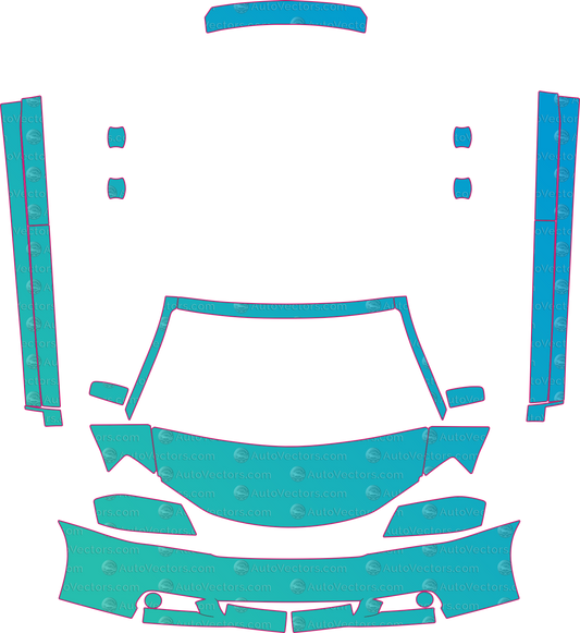 Dodge Avenger Express-Heat-LUX (From 2011) Sedan pre-cut PPF pattern layout