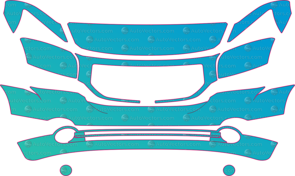 Dodge Caliber Base (From 2007) Hatchback pre-cut PPF pattern layout