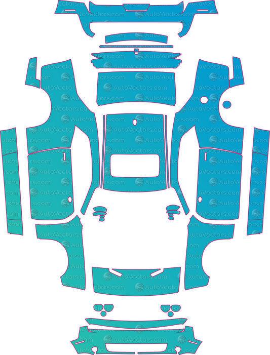 Dodge Challenger GT AWD (From 2017) Coupe pre-cut PPF pattern layout