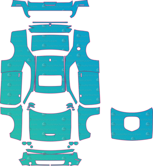 Dodge Challenger RT-GT Awd-GT (From 2019) Coupe pre-cut PPF pattern layout