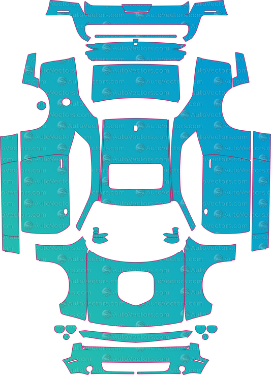 Dodge Challenger RT Shaker (From 2015) Coupe pre-cut PPF pattern layout