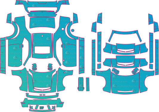 Dodge Challenger SRT Demon 170 (From 2023) Coupe pre-cut PPF pattern layout