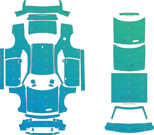 Dodge Challenger SRT Hellcat, Redeye (From 2019) Coupe pre-cut PPF vector template download