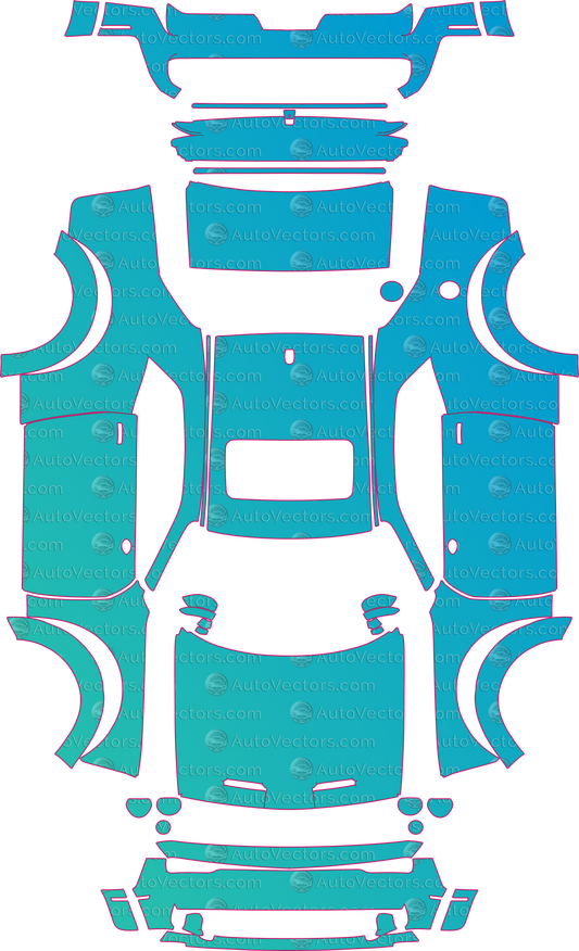 Dodge Challenger SRT Hellcat Widebody (From 2019) Coupe pre-cut PPF pattern layout