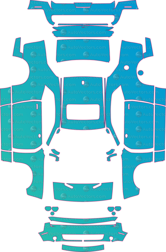 Dodge Challenger SXT Plus-SXT-RT (From 2015) Coupe pre-cut PPF pattern layout