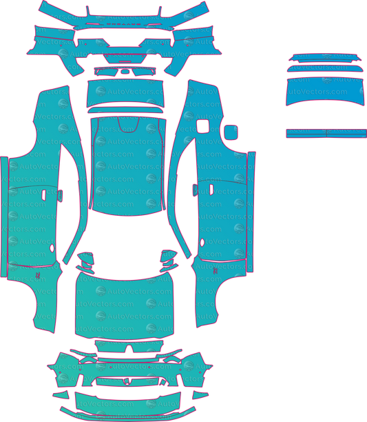 Dodge Charger Daytona (From 2025) Coupe pre-cut PPF pattern layout