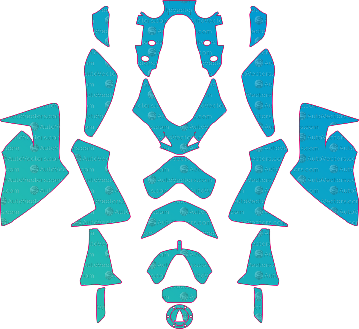 Ducati Hypermotard 950 RVE (From 2022) Moto motorcycle PPF pattern layout