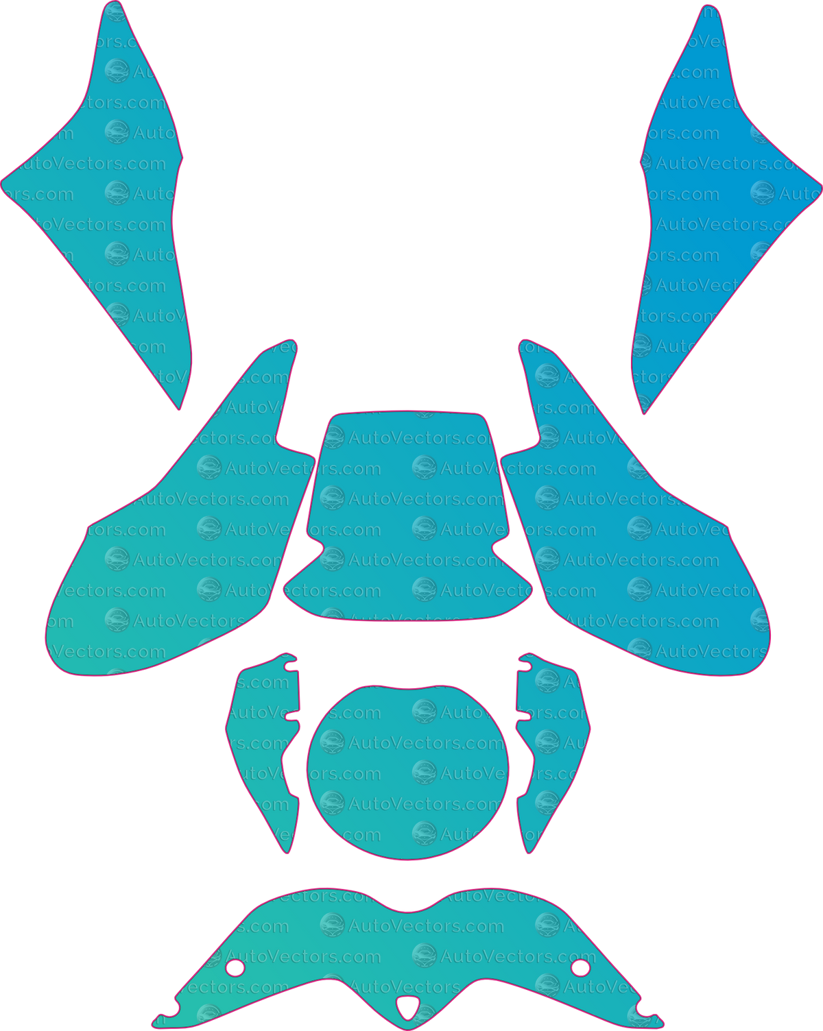 Ducati Monster Base (From 2014) Moto motorcycle PPF pattern layout